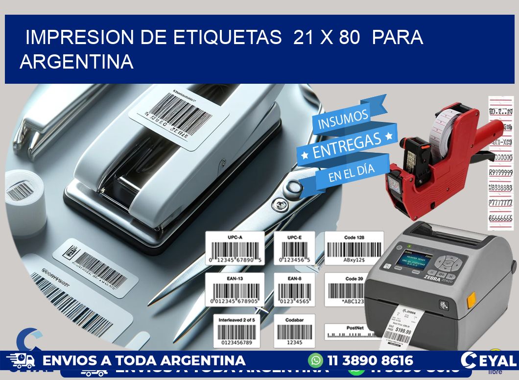 impresion de etiquetas 21 x 80 para argentina