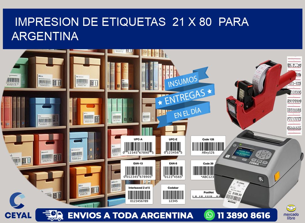 impresion de etiquetas 21 x 80 para argentina