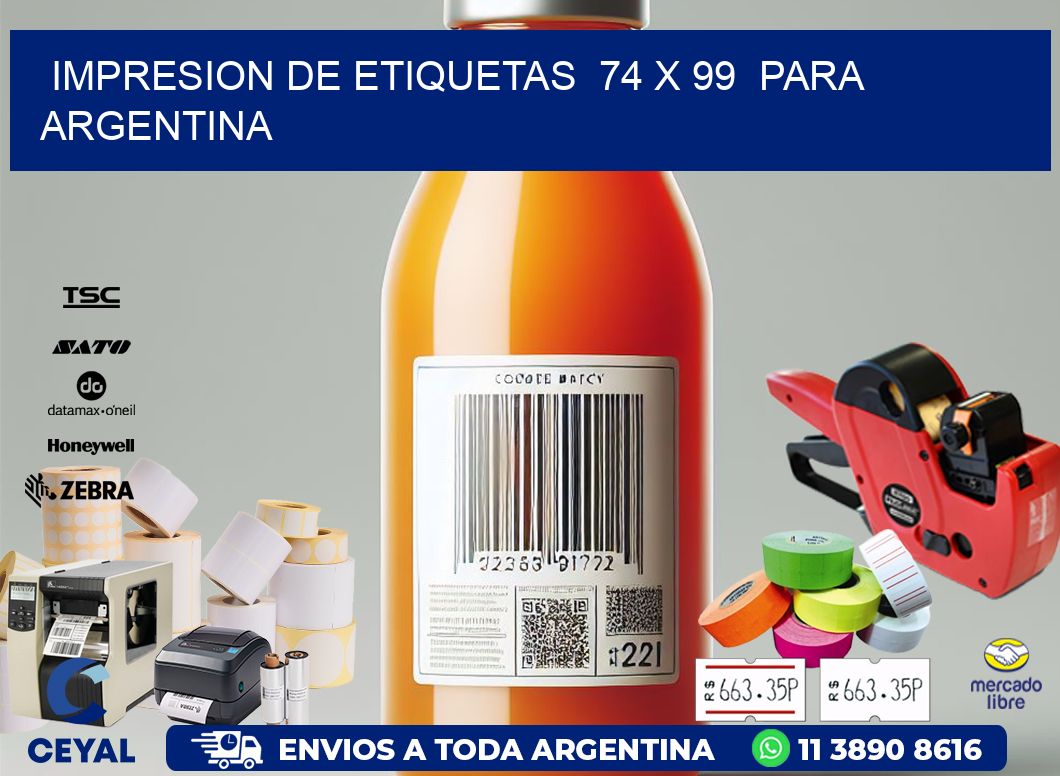 impresion de etiquetas  74 x 99  para argentina
