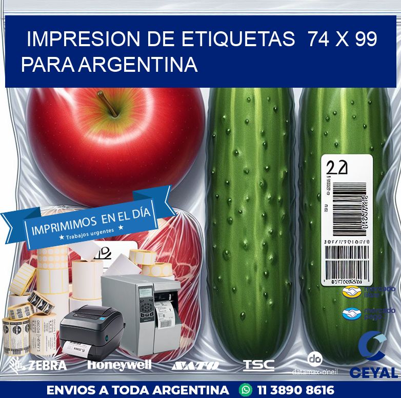 impresion de etiquetas  74 x 99  para argentina