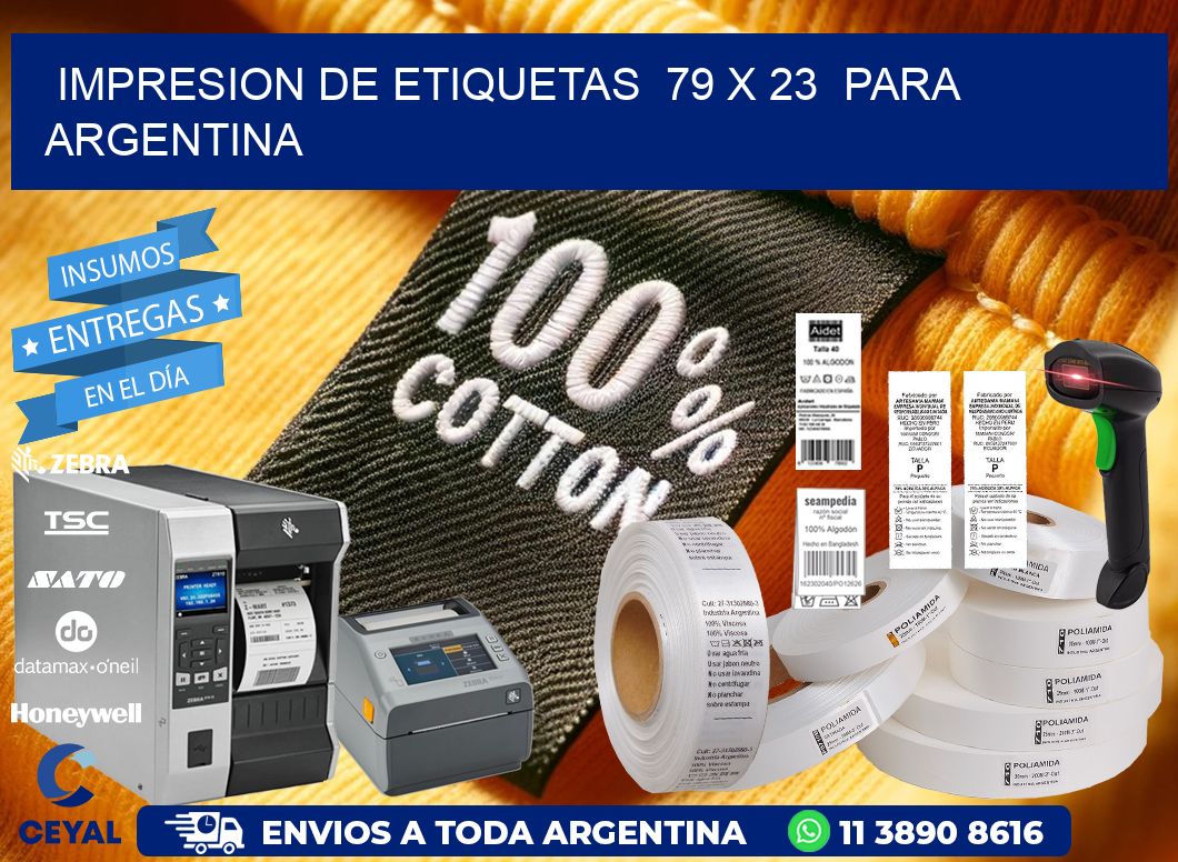 impresion de etiquetas 79 x 23 para argentina