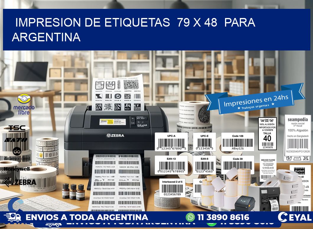 impresion de etiquetas 79 x 48 para argentina