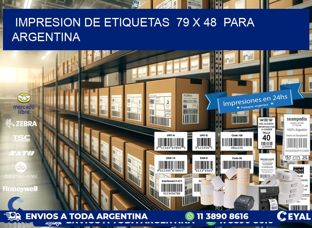 impresion de etiquetas 79 x 48 para argentina