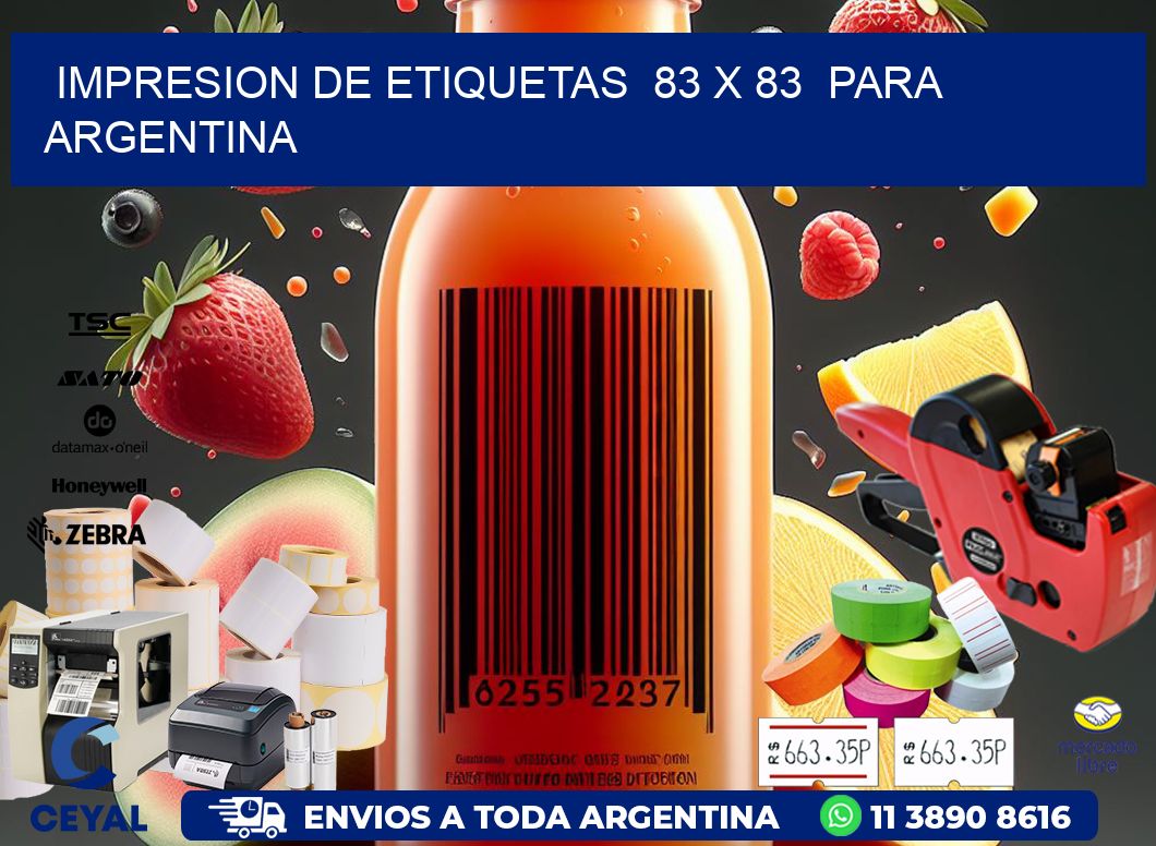 impresion de etiquetas 83 x 83 para argentina