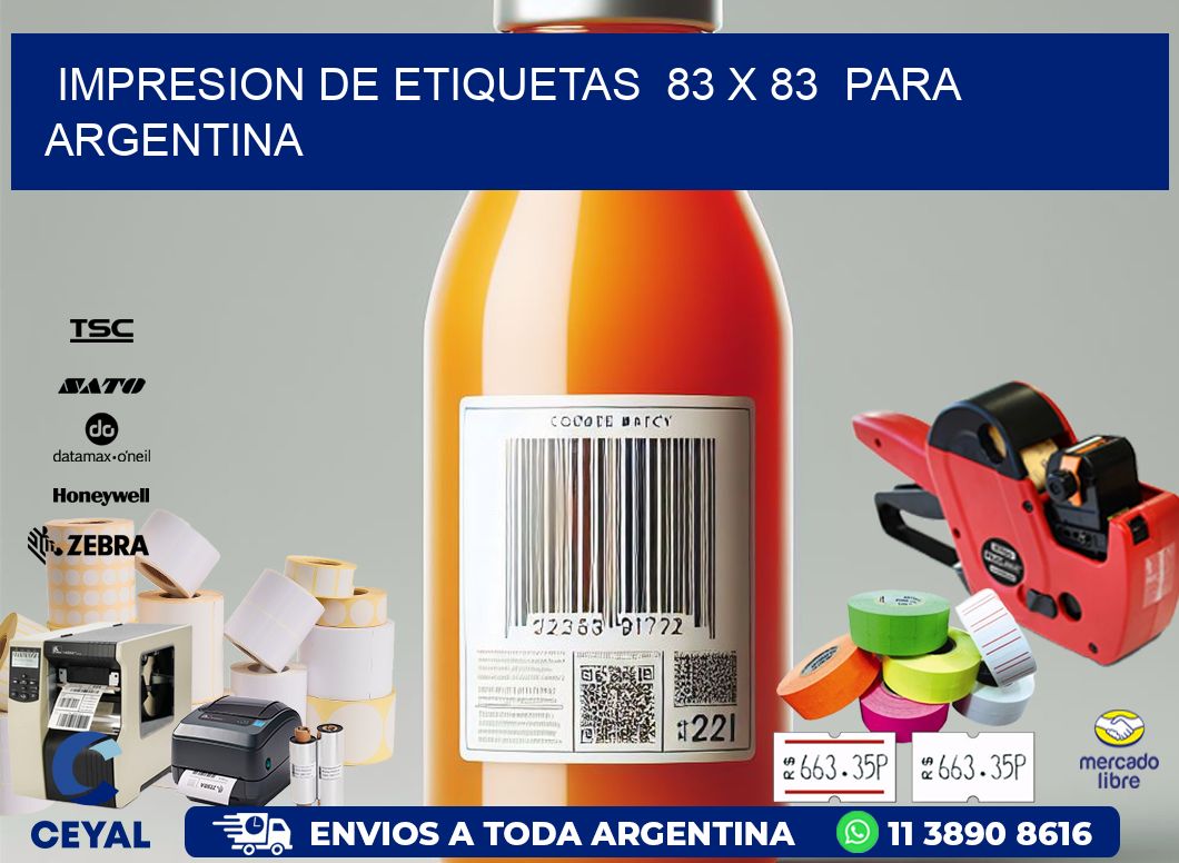impresion de etiquetas 83 x 83 para argentina