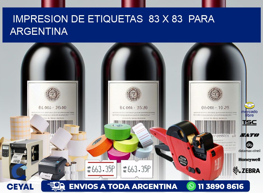 impresion de etiquetas 83 x 83 para argentina