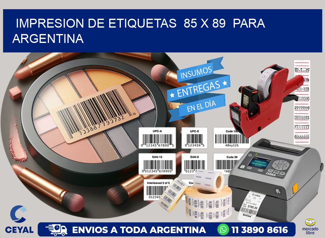 impresion de etiquetas 85 x 89 para argentina