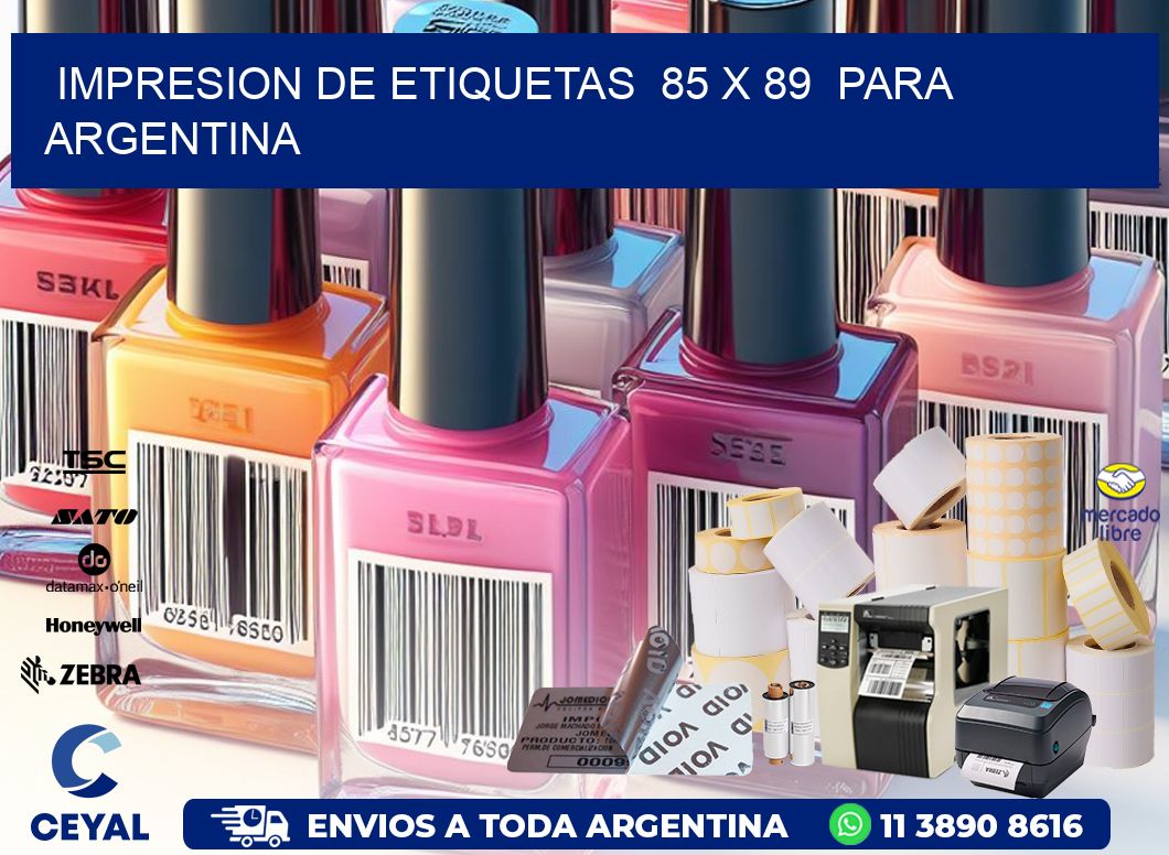 impresion de etiquetas 85 x 89 para argentina
