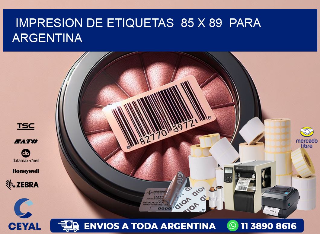 impresion de etiquetas  85 x 89  para argentina