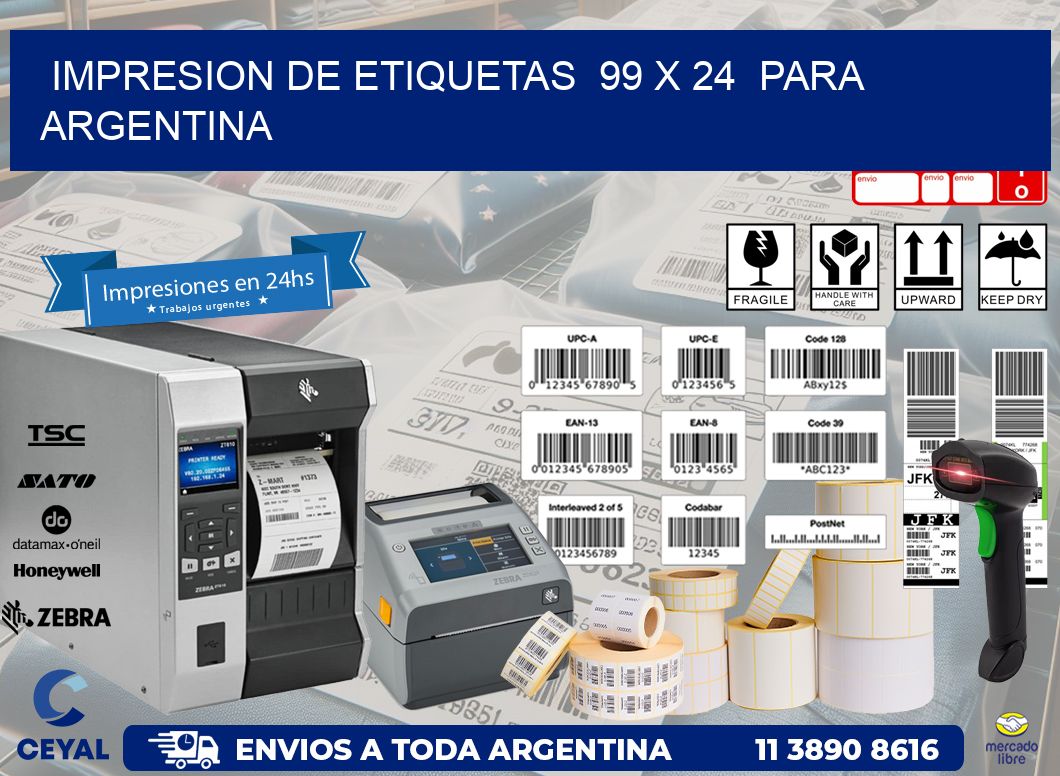 impresion de etiquetas 99 x 24 para argentina