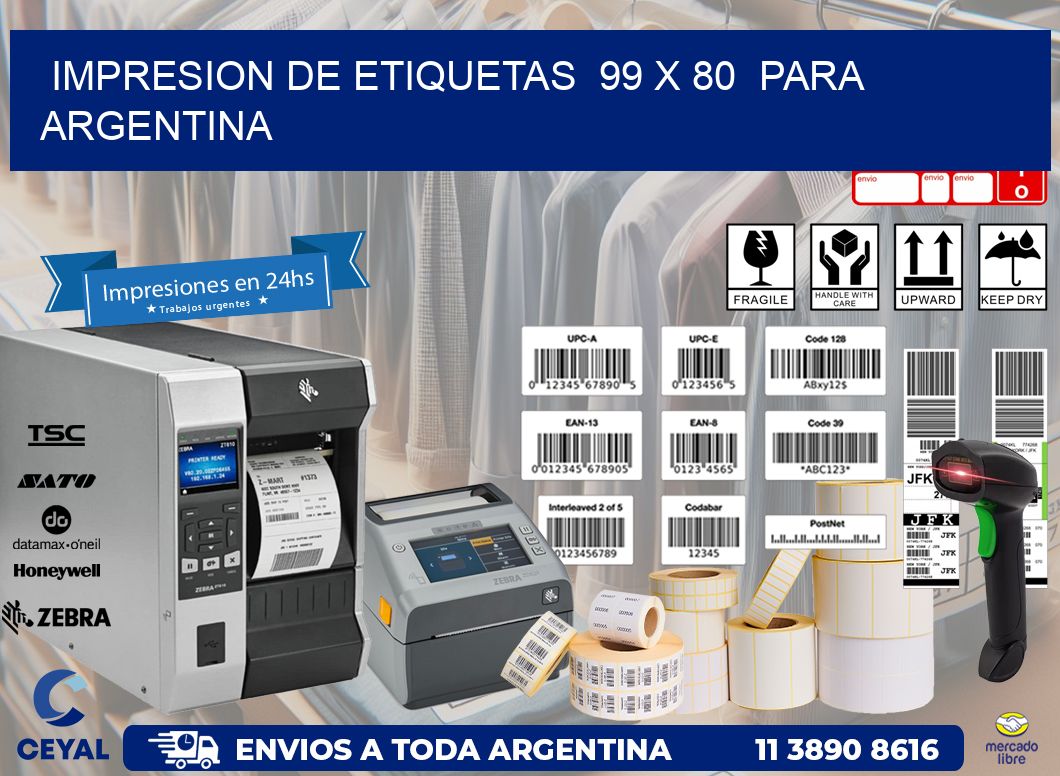 impresion de etiquetas  99 x 80  para argentina