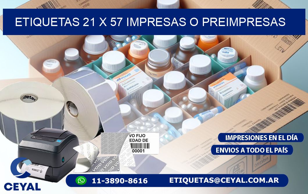 ETIQUETAS 21 x 57 IMPRESAS O PREIMPRESAS