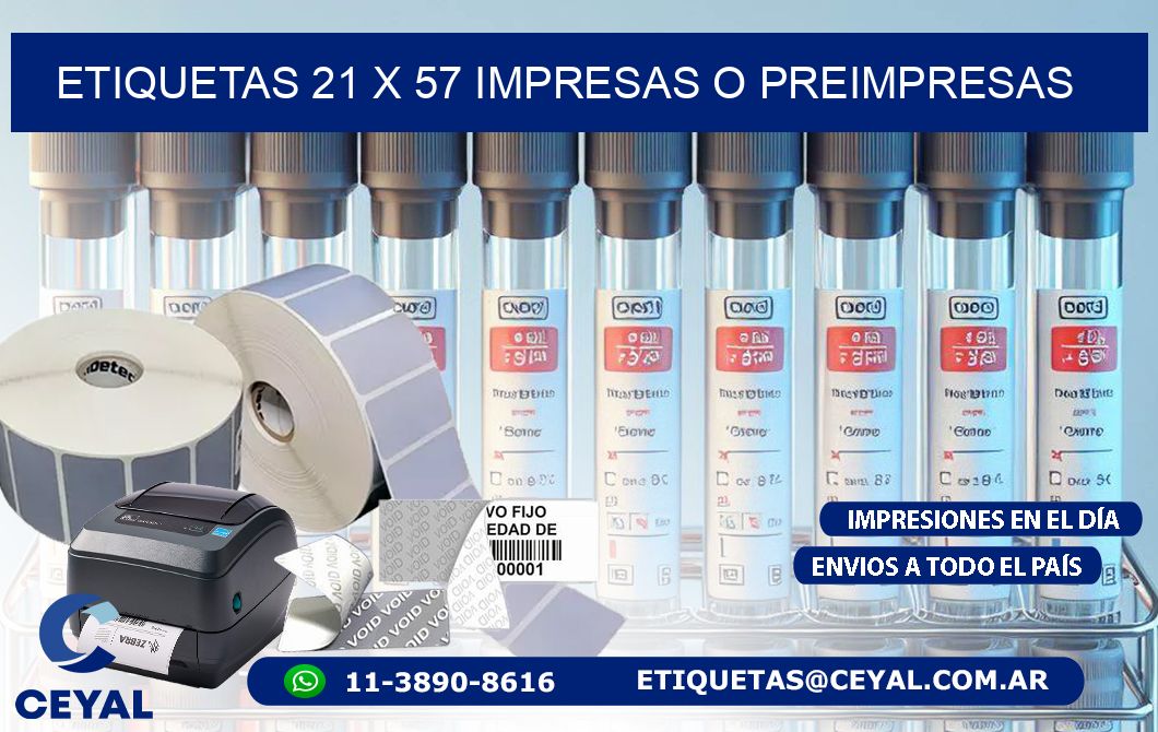 ETIQUETAS 21 x 57 IMPRESAS O PREIMPRESAS
