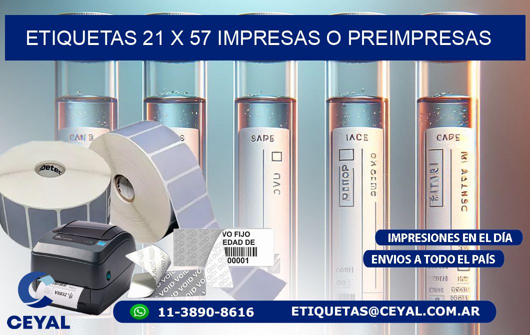 ETIQUETAS 21 x 57 IMPRESAS O PREIMPRESAS
