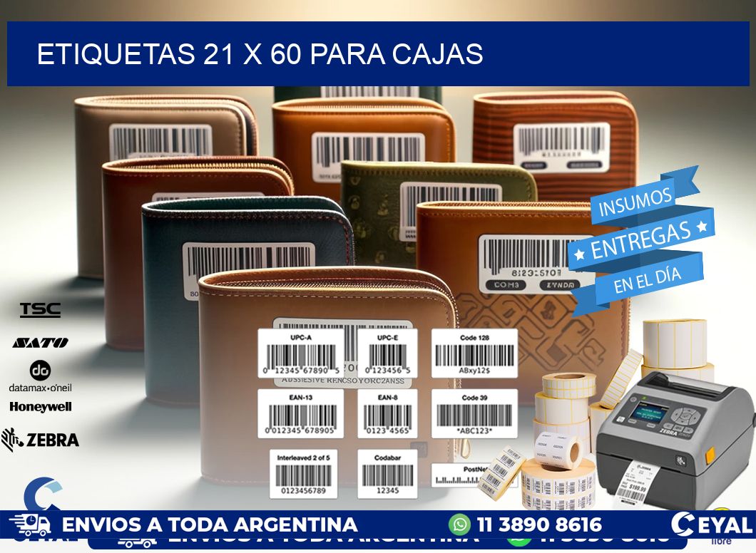 ETIQUETAS 21 x 60 PARA CAJAS