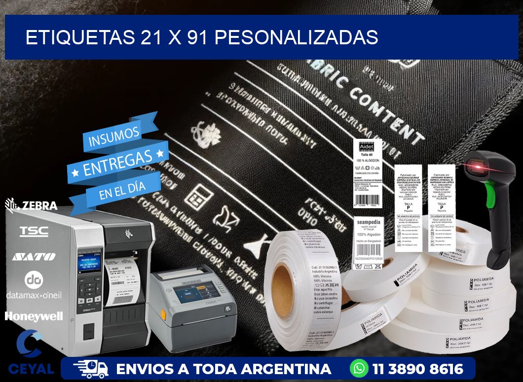 ETIQUETAS 21 x 91 PESONALIZADAS
