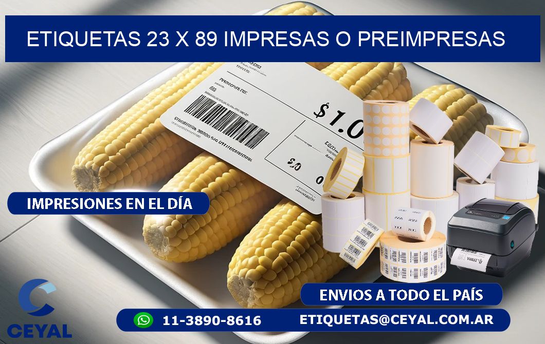 ETIQUETAS 23 x 89 IMPRESAS O PREIMPRESAS