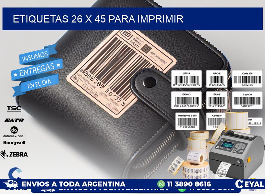 ETIQUETAS 26 x 45 PARA IMPRIMIR