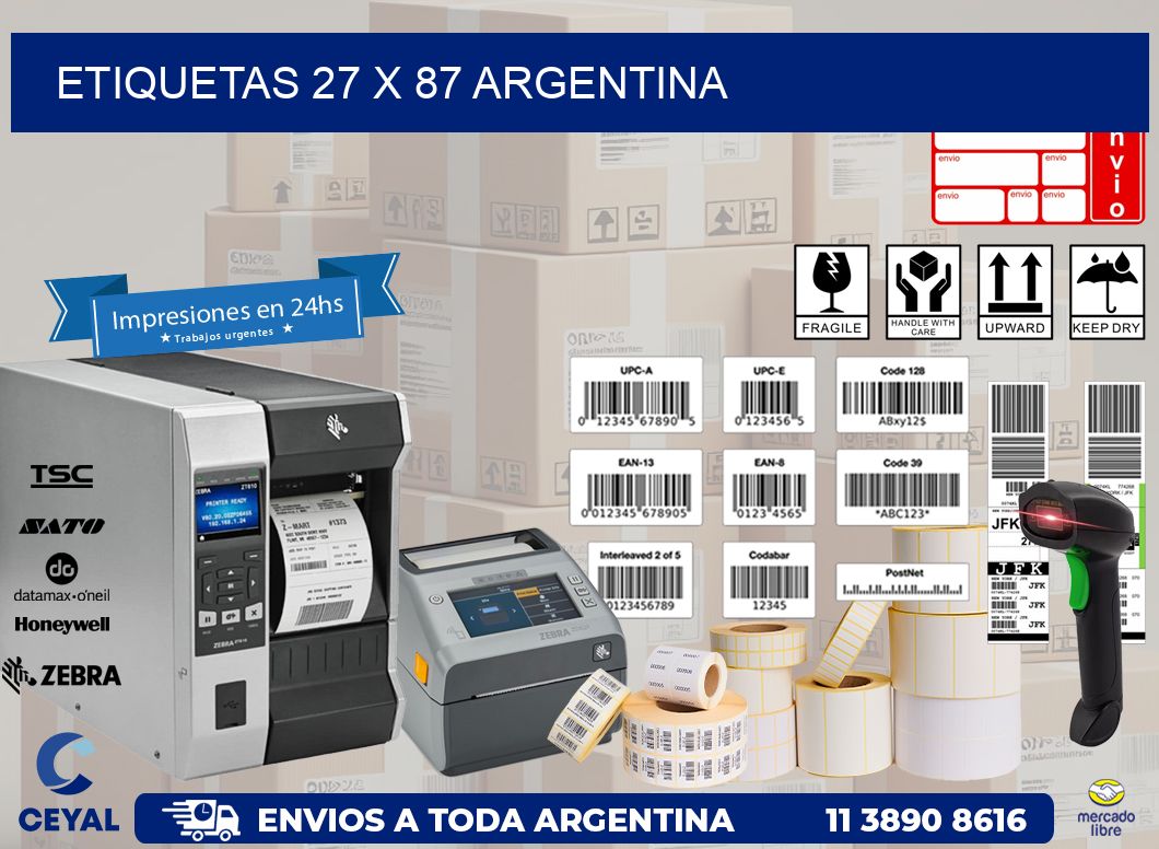 ETIQUETAS 27 x 87 ARGENTINA