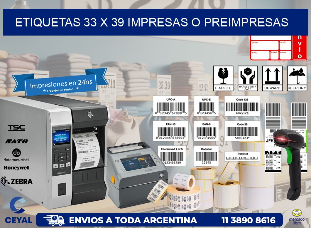 ETIQUETAS 33 x 39 IMPRESAS O PREIMPRESAS