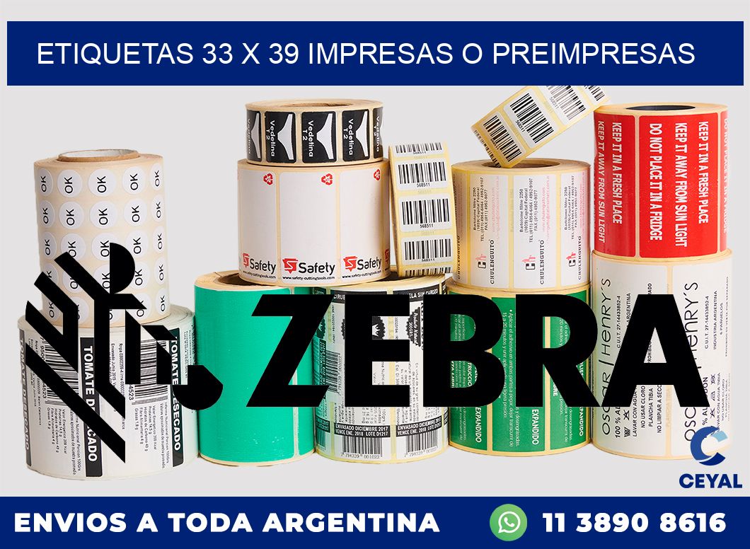 ETIQUETAS 33 x 39 IMPRESAS O PREIMPRESAS