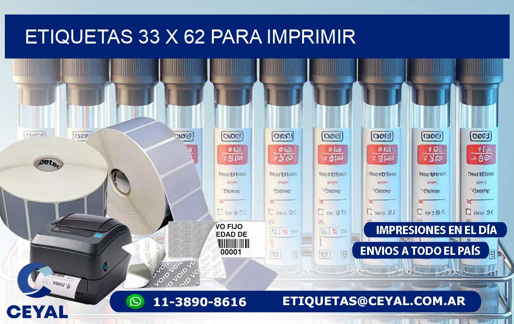 ETIQUETAS 33 x 62 PARA IMPRIMIR