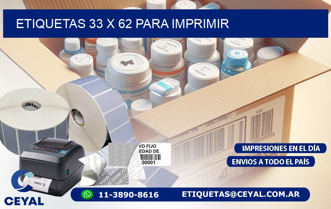 ETIQUETAS 33 x 62 PARA IMPRIMIR