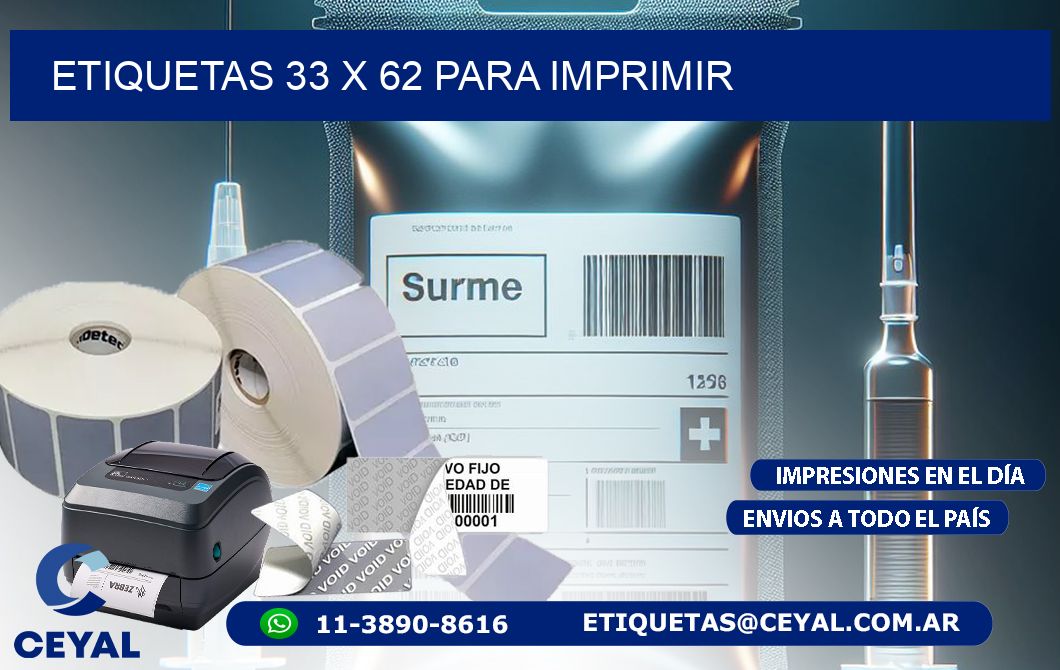 ETIQUETAS 33 x 62 PARA IMPRIMIR