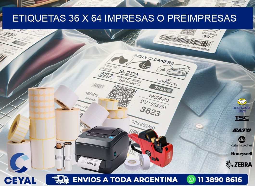 ETIQUETAS 36 x 64 IMPRESAS O PREIMPRESAS