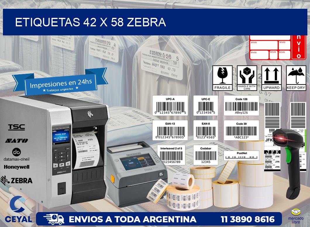 ETIQUETAS 42 x 58 ZEBRA