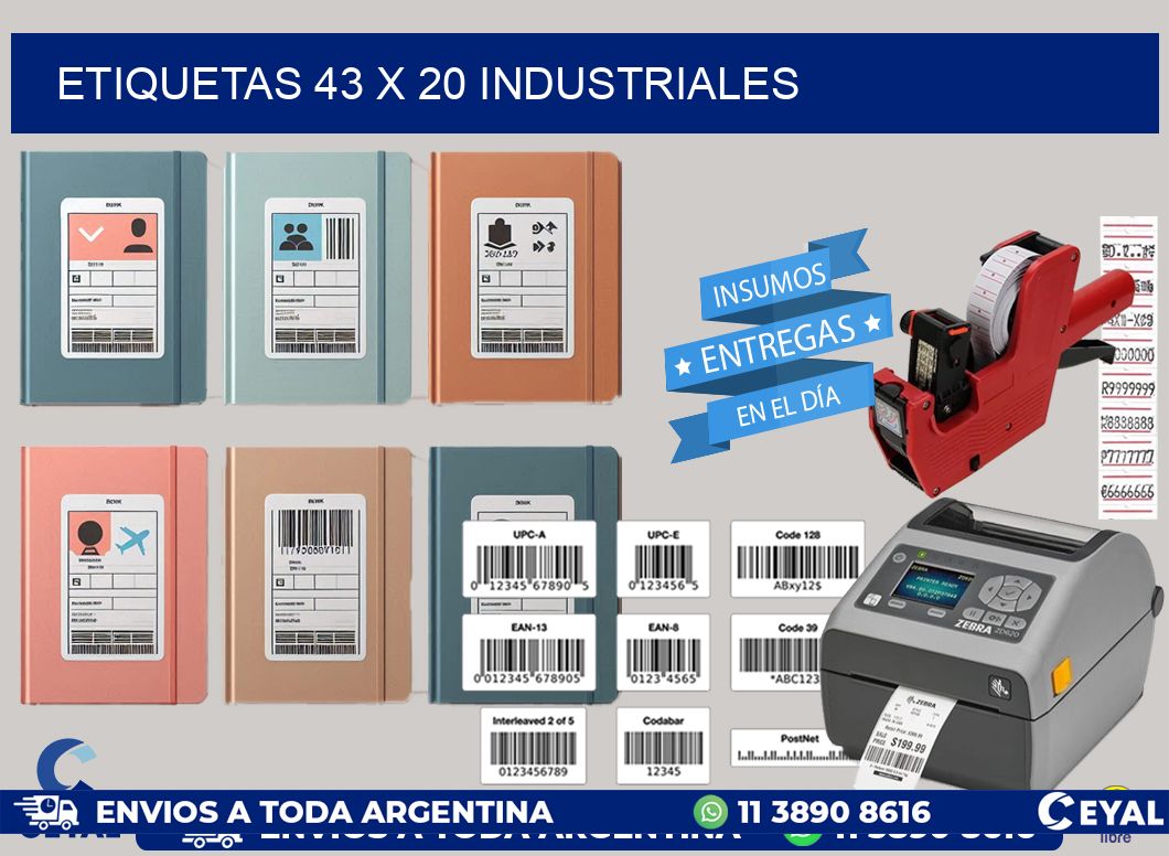 ETIQUETAS 43 x 20 INDUSTRIALES