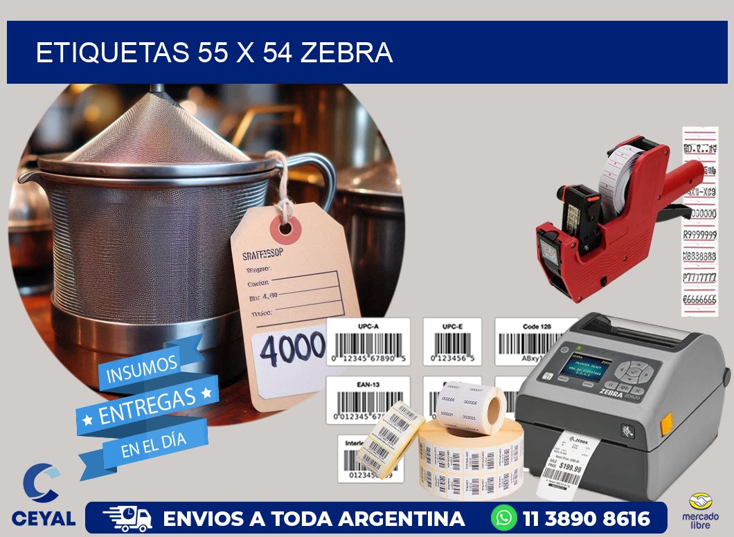 ETIQUETAS 55 x 54 ZEBRA
