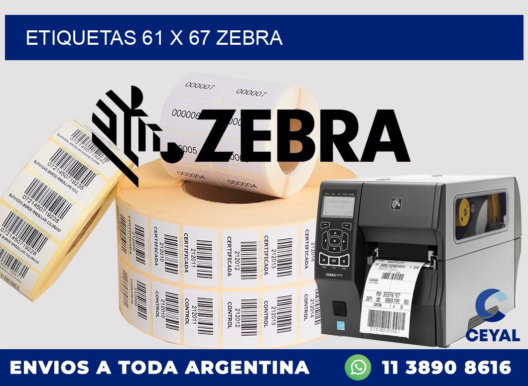 ETIQUETAS 61 x 67 ZEBRA