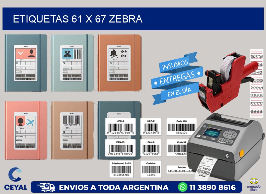 ETIQUETAS 61 x 67 ZEBRA