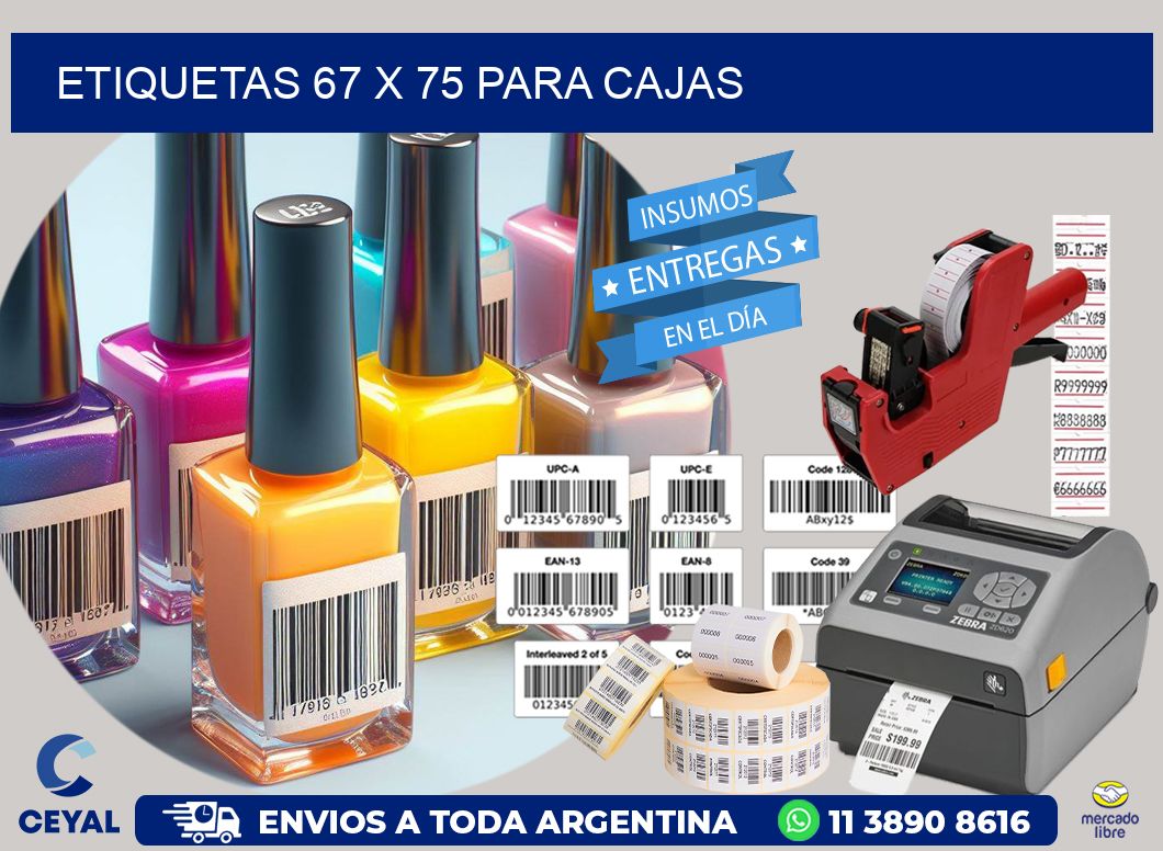 ETIQUETAS 67 x 75 PARA CAJAS