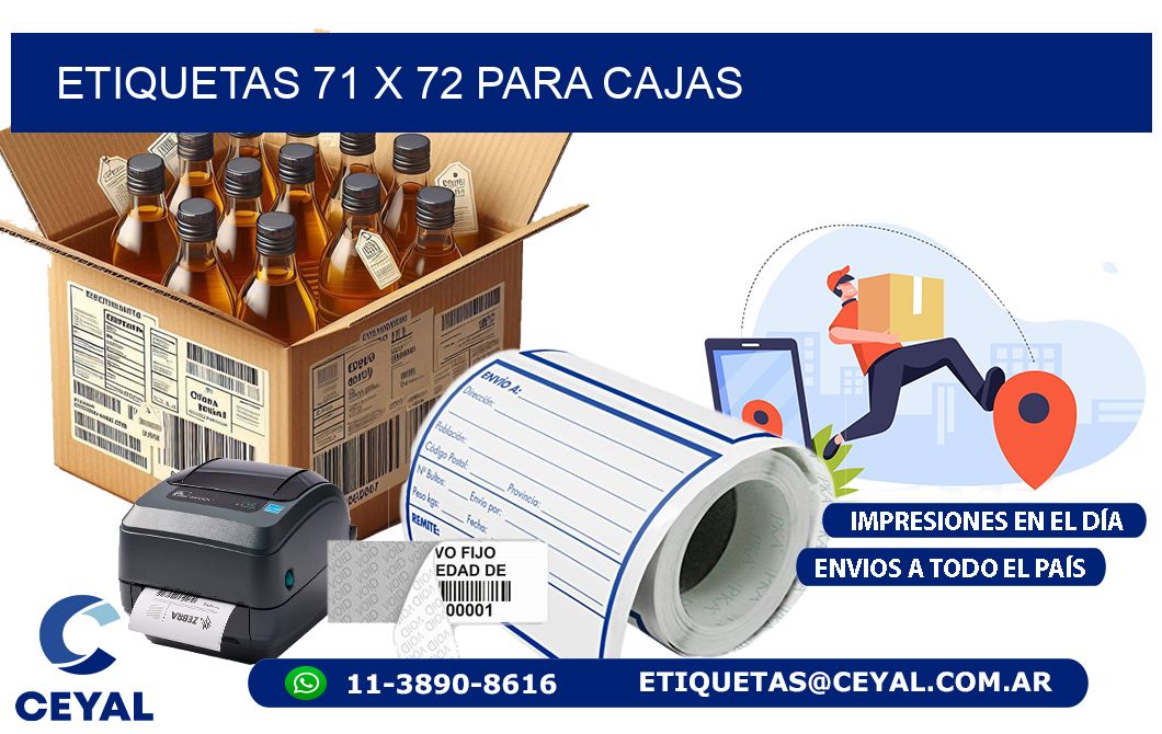 ETIQUETAS 71 x 72 PARA CAJAS