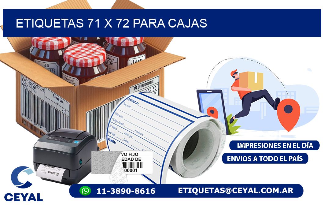 ETIQUETAS 71 x 72 PARA CAJAS