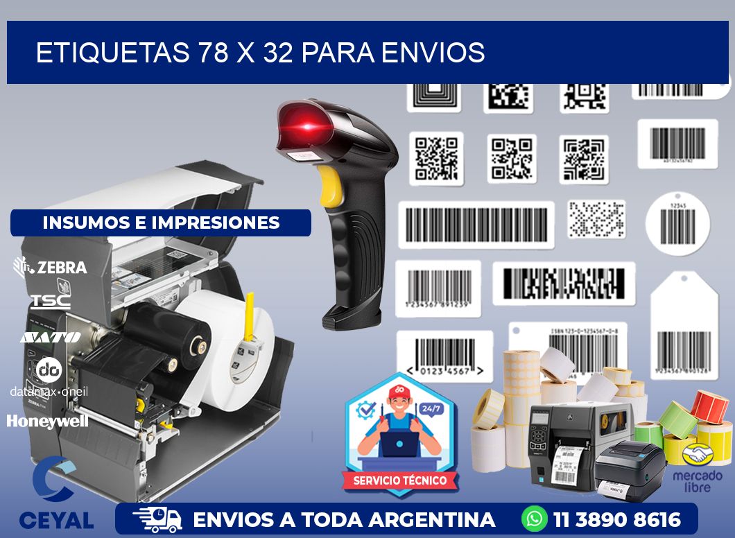 ETIQUETAS 78 x 32 PARA ENVIOS
