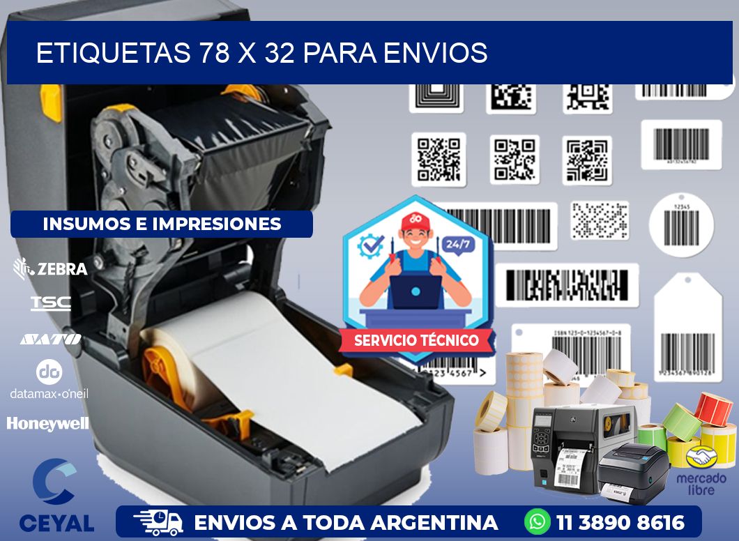 ETIQUETAS 78 x 32 PARA ENVIOS