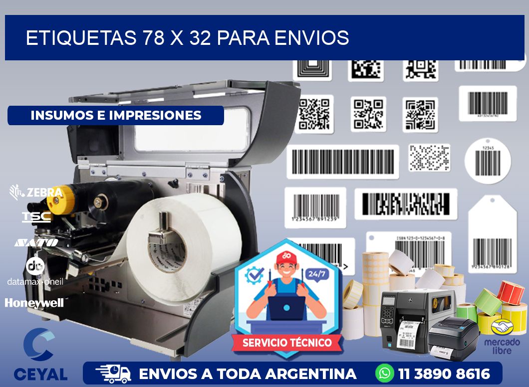 ETIQUETAS 78 x 32 PARA ENVIOS