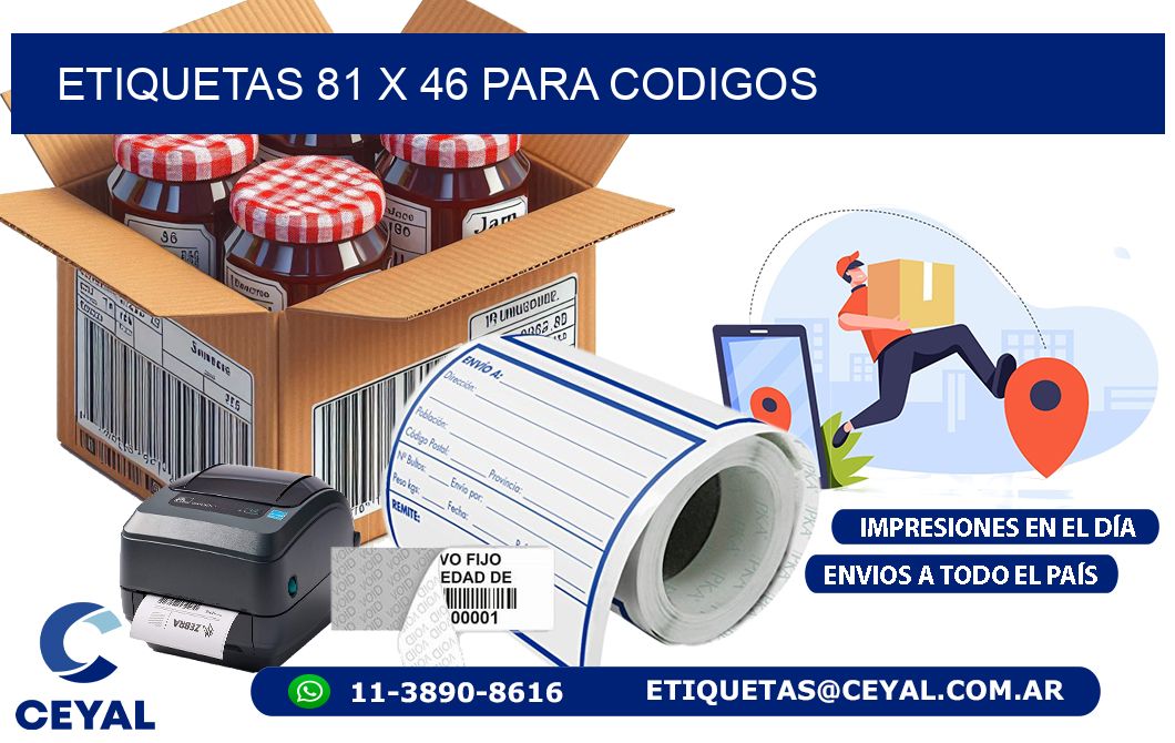 ETIQUETAS 81 x 46 PARA CODIGOS