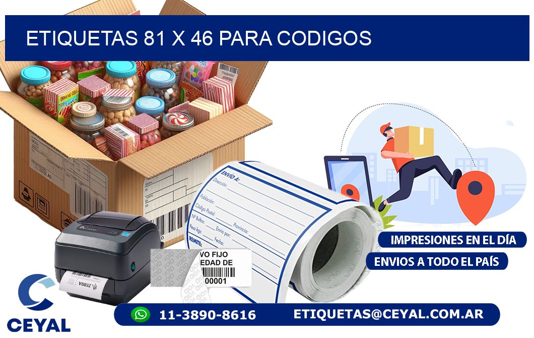 ETIQUETAS 81 x 46 PARA CODIGOS