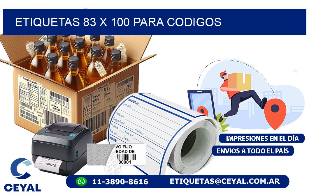 ETIQUETAS 83 x 100 PARA CODIGOS