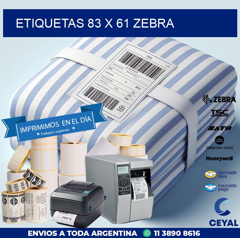 ETIQUETAS 83 x 61 ZEBRA