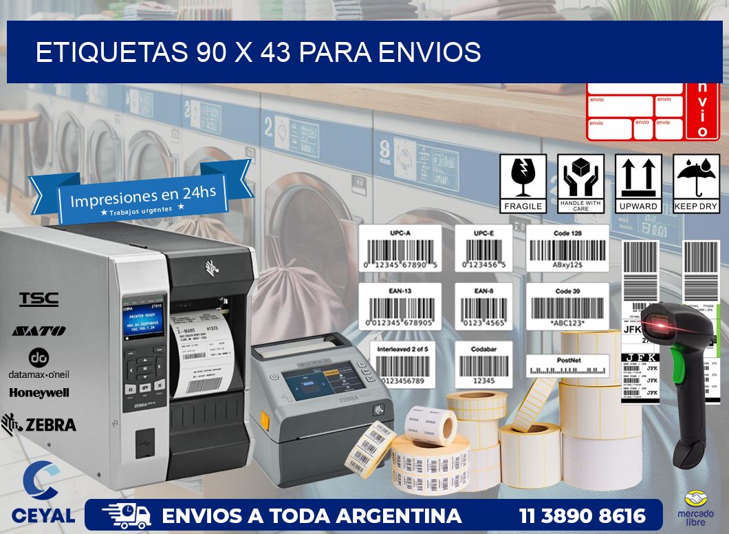 ETIQUETAS 90 x 43 PARA ENVIOS