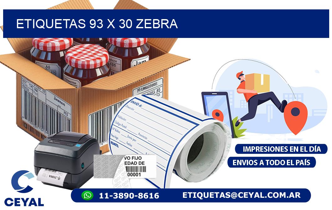 ETIQUETAS 93 x 30 ZEBRA