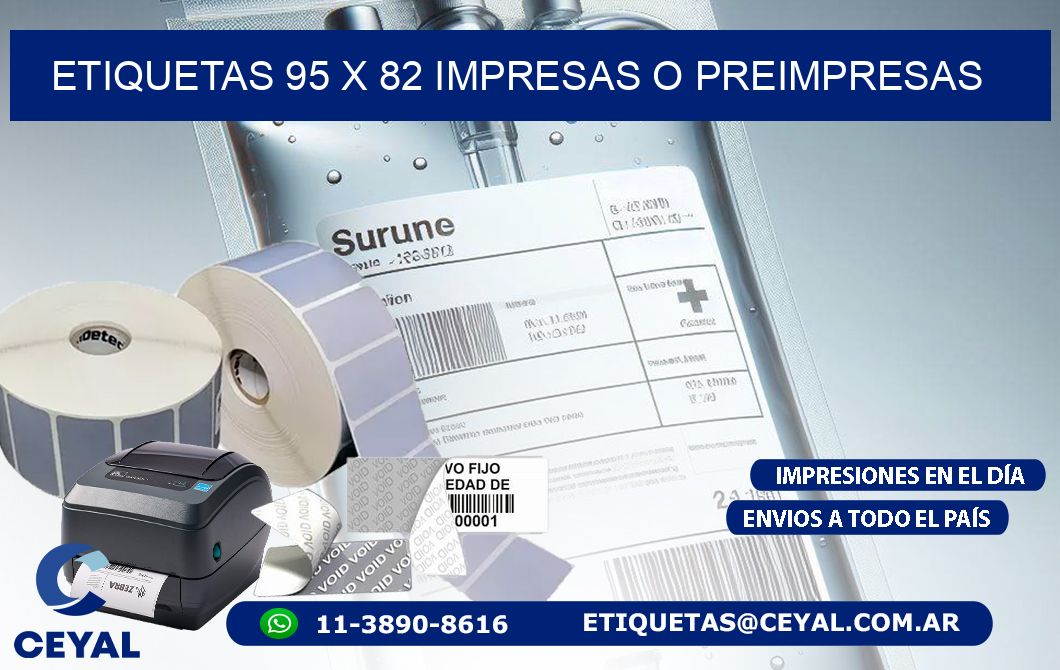 ETIQUETAS 95 x 82 IMPRESAS O PREIMPRESAS