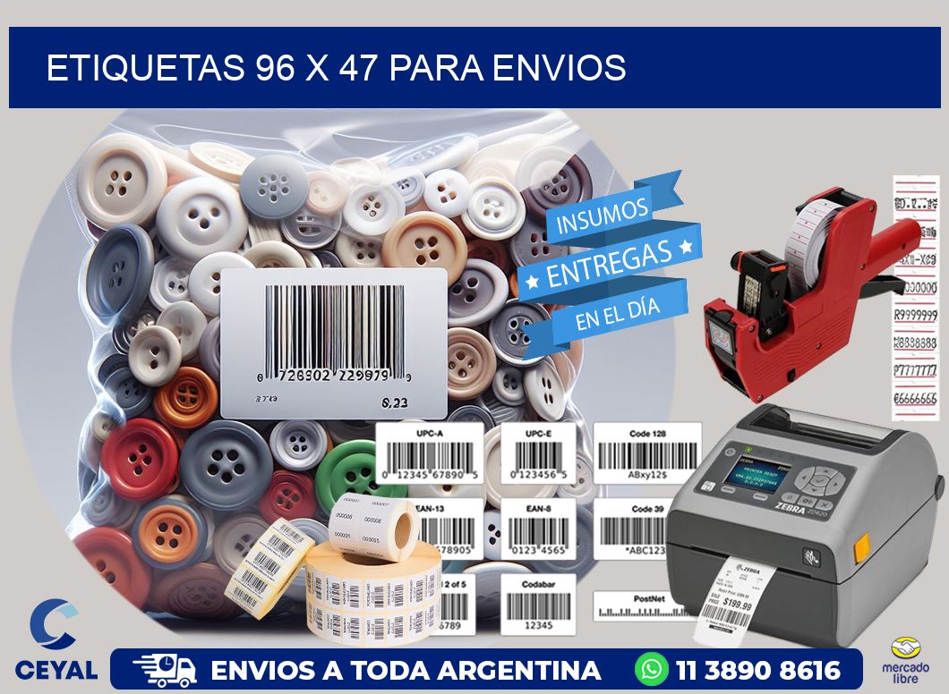 ETIQUETAS 96 x 47 PARA ENVIOS