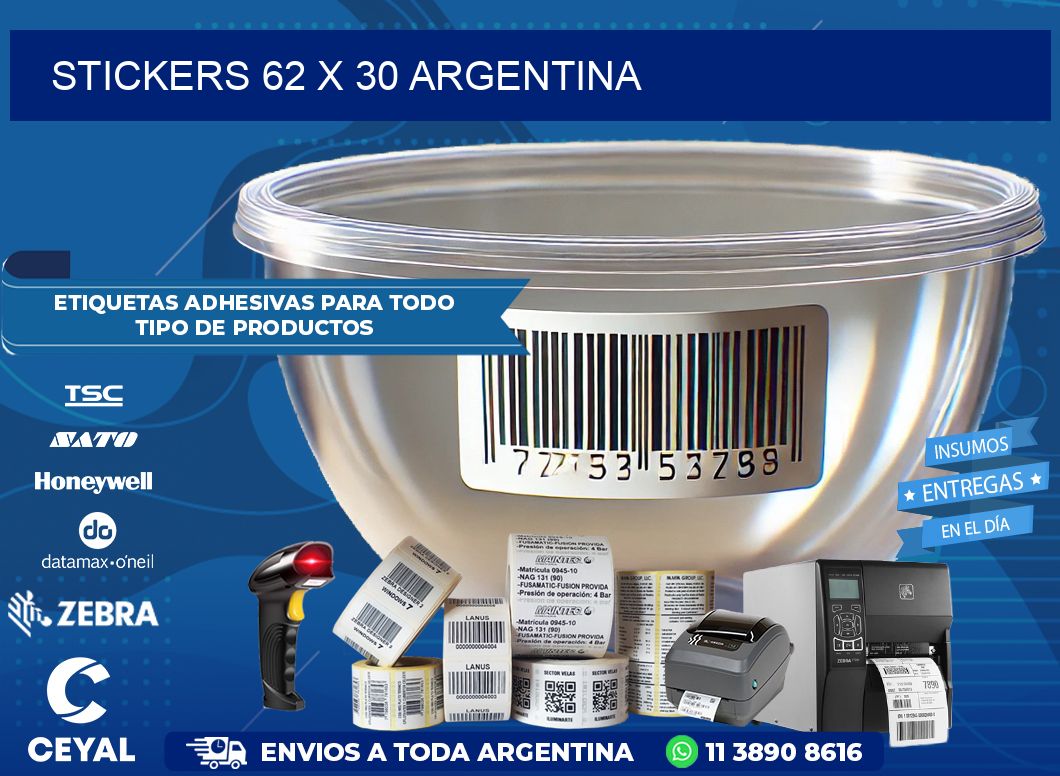 STICKERS 62 x 30 ARGENTINA