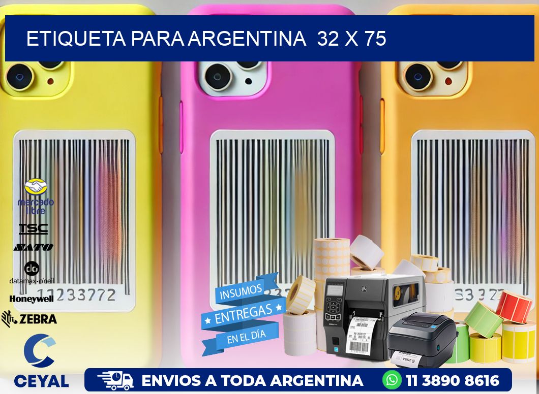 etiqueta para Argentina 32 x 75